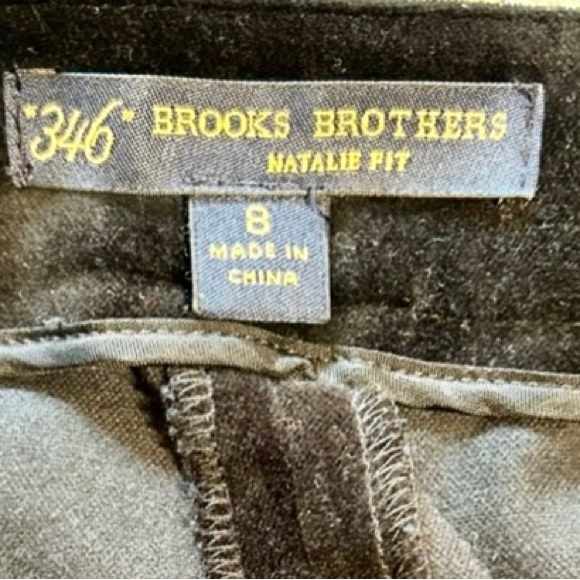 BROOKS BROTHERS 346 Natalie Fit Women’s Black Velvet Straight Leg Slacks Sz 8 - Picture 8 of 11